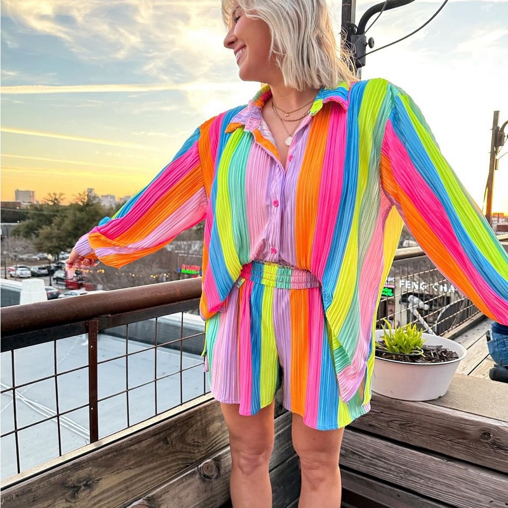 Vibrant Multicolor Button Down Shirt